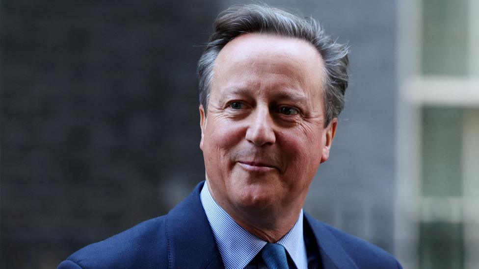 Britain's former Prime Minister and newly appointed Foreign Secretary David Cameron walks outside 10 Downing Street in London, Britain on 13 November 2023