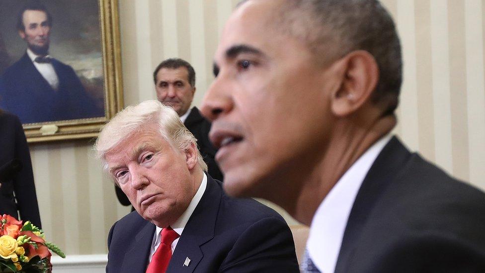 Donald Trump meets Barack Obama in the White House