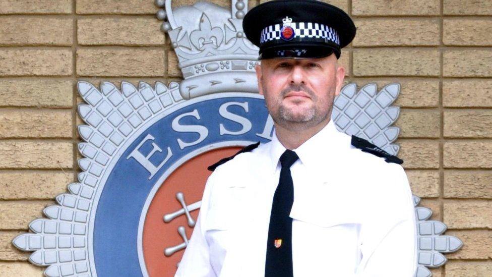 Colin Shead in uniform at Essex Police headquarters