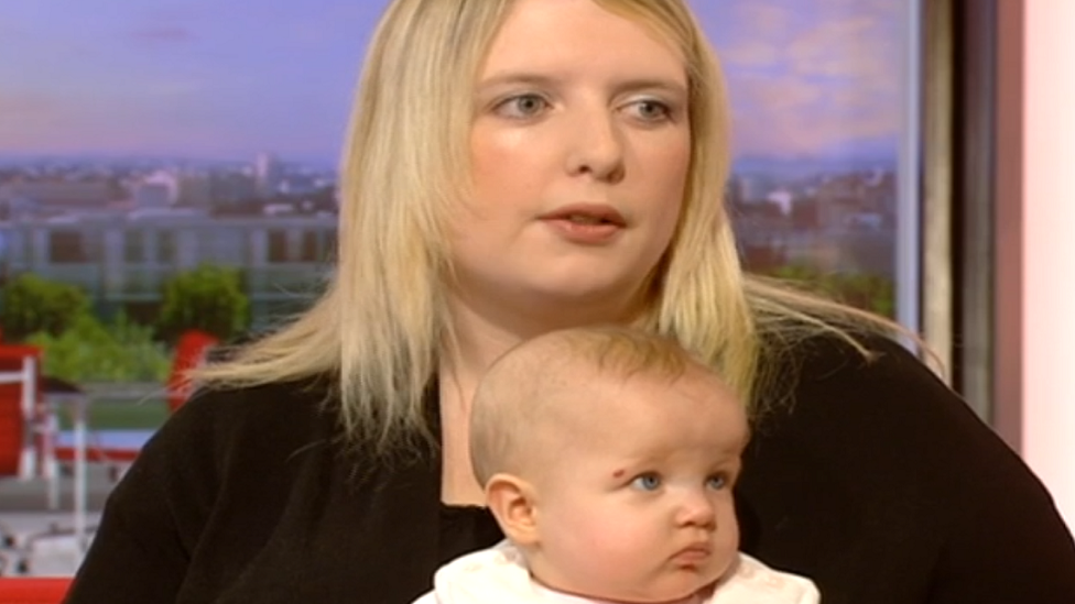 Karen Stirrat and one of her triplets