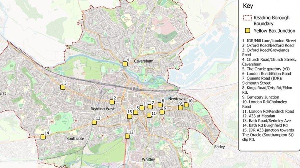 Map of box junctions