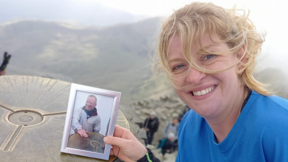 Ann-Marie Fox with photo of father John Rollason