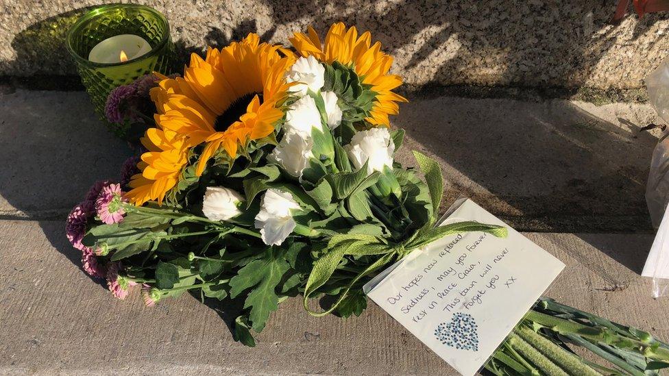 Flowers laid for Gaia Pope