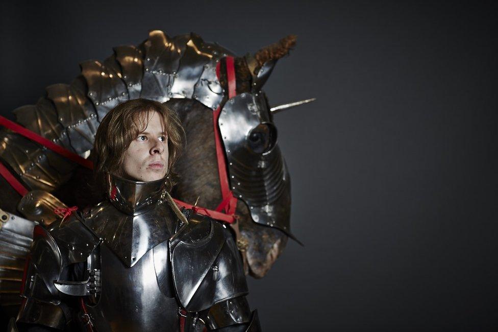 Dominic Smee in armour