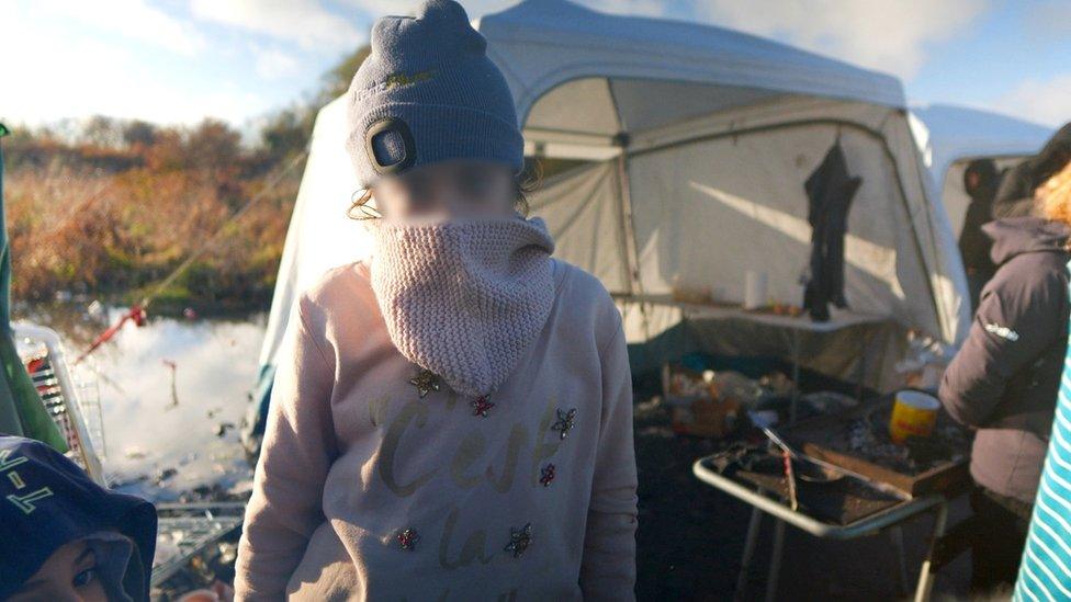 12-year-old girl in a migrant camp