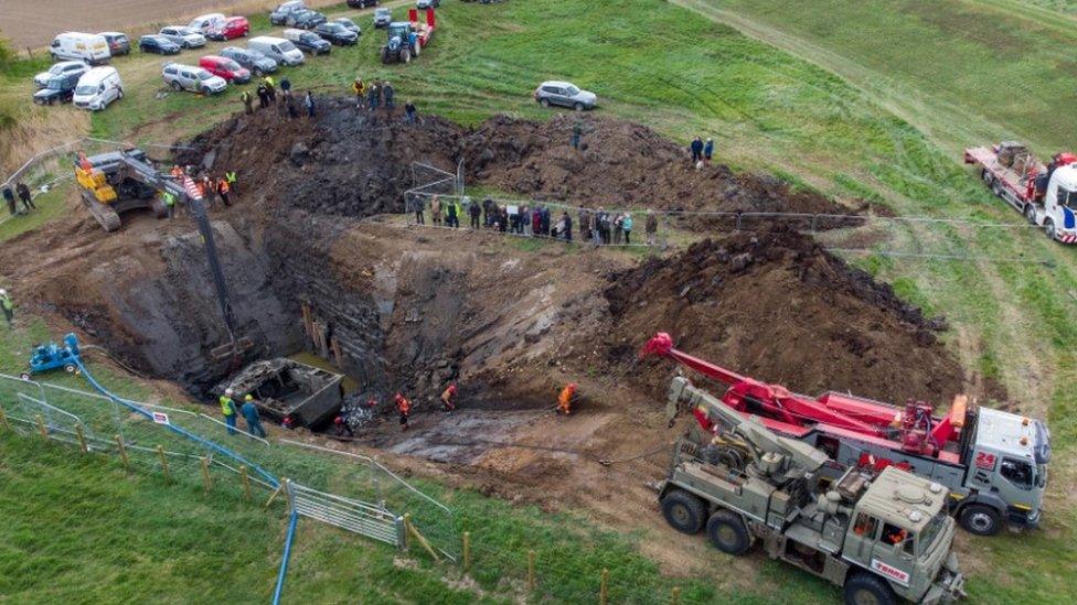 Tank being recovered