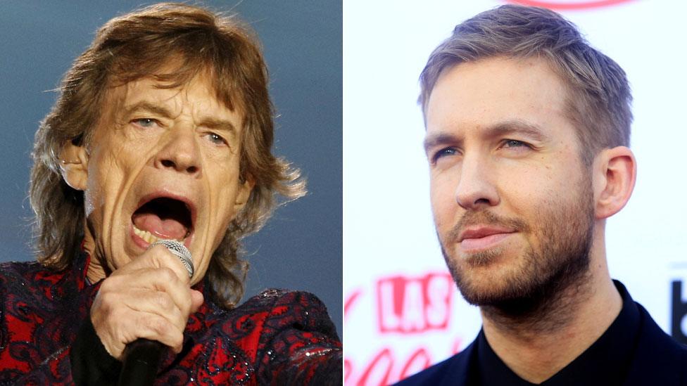 Mick Jagger and Calvin Harris