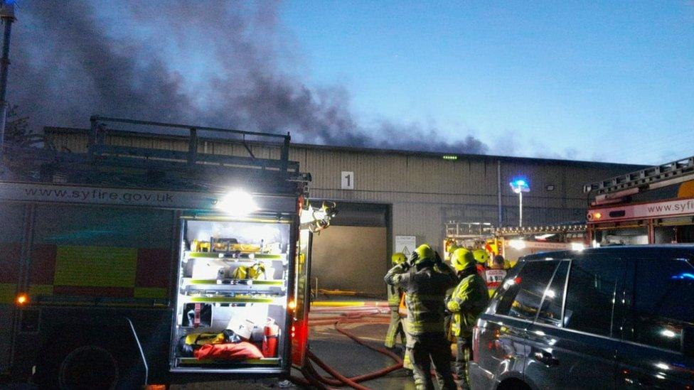 Fire crews tackling blaze on Grange Lane, Barnsley