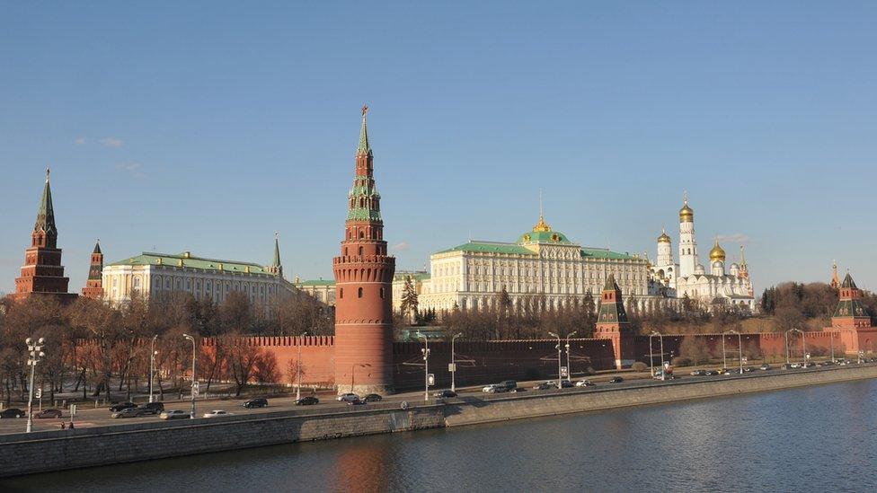 A view of the Kremlin and the Moskva River