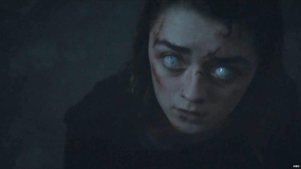 Arya in the Game of Thrones series six trailer.