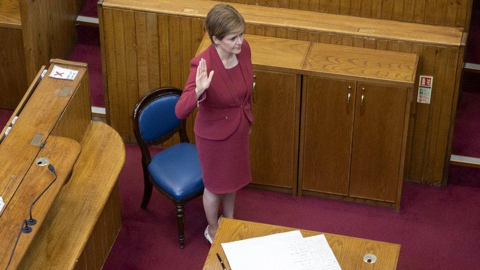 Nicola Sturgeon being sworn in