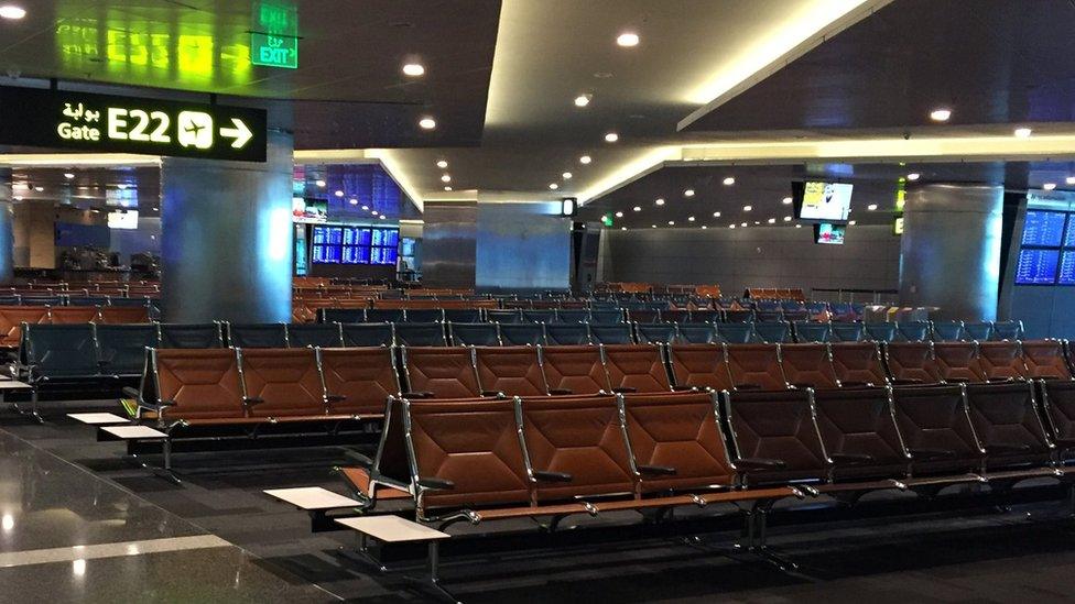 View of departures area at Hamad International airport in Doha, Qatar (20 June 2017)