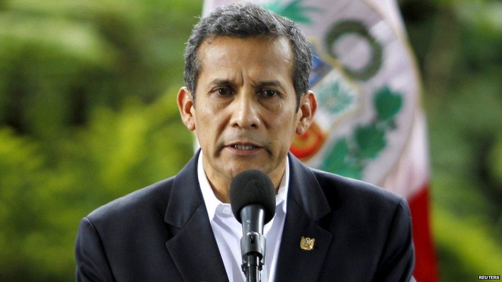 President Ollanta Humala in Colombia, 30 Oct 2015