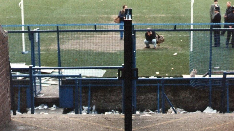 Tunnel leading to the Leppings Lane terrace at Hillsborough