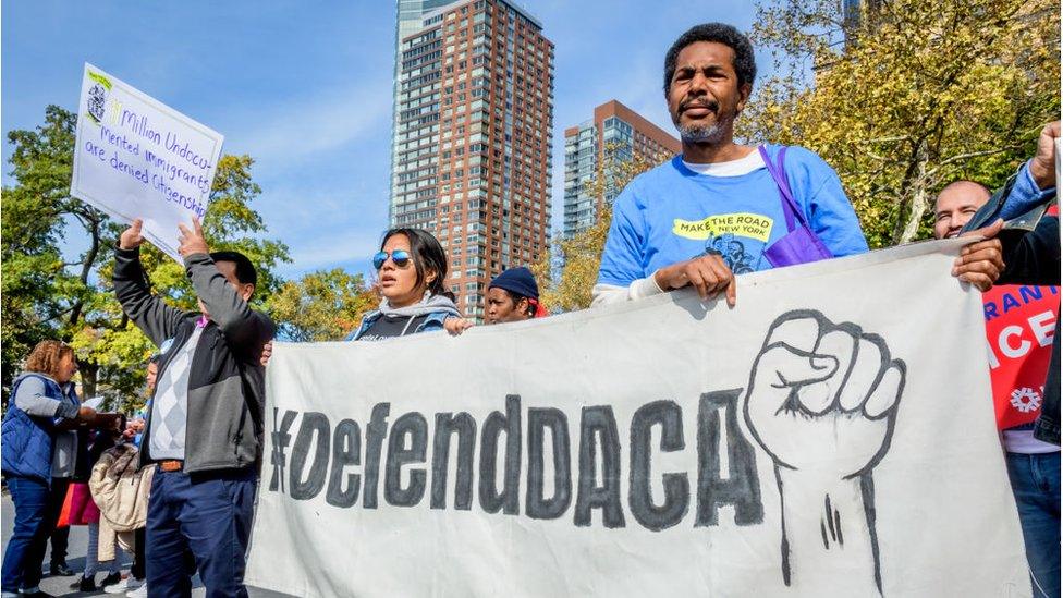 Immigration advocates began a march to Washington DC ahead of the oral arguments