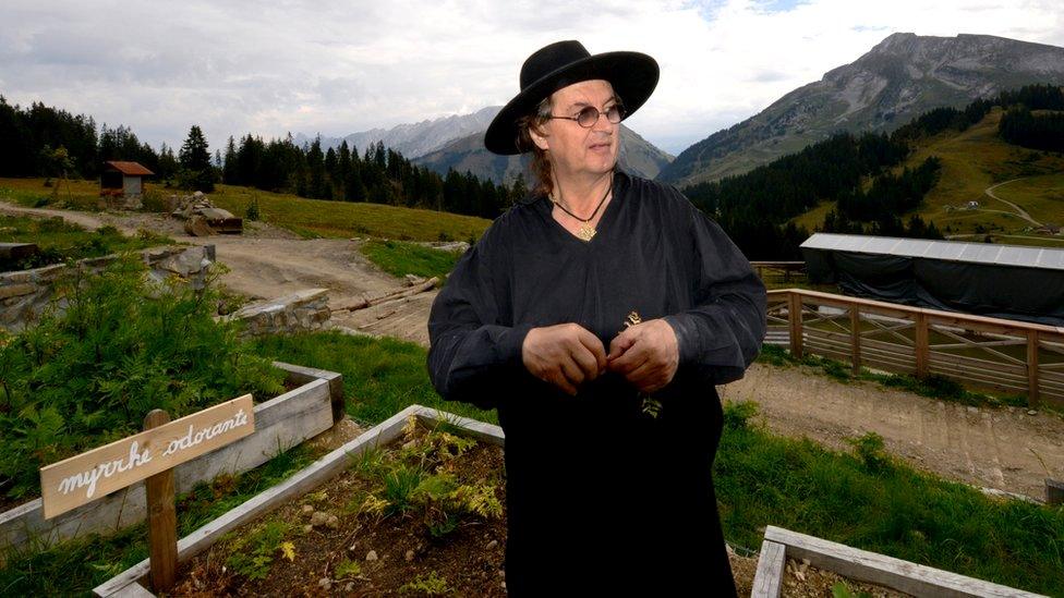 French chef Marc Veyrat in his garden in the Alps, 26 September 2013