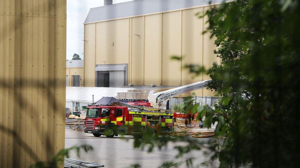 Fire vehicle at film studio