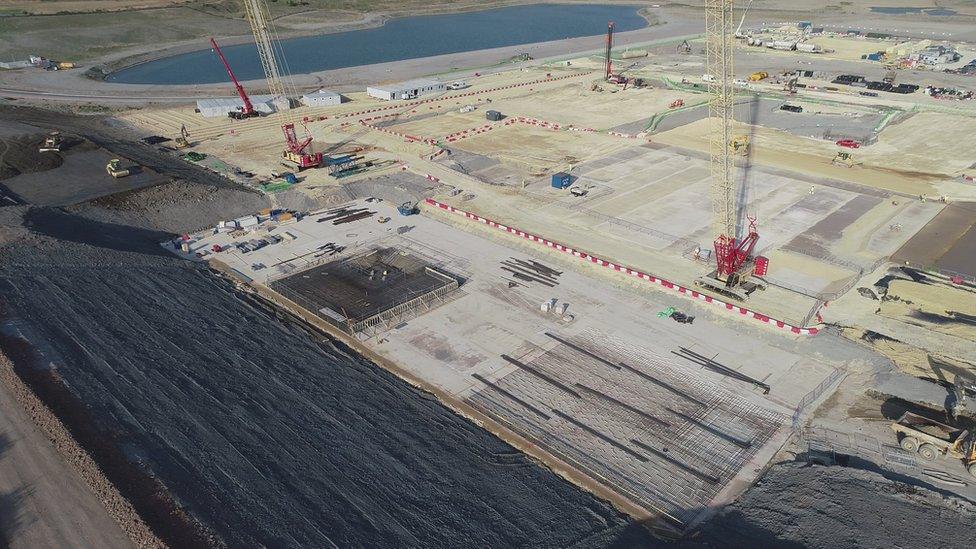 Building work on the site of Rookery South Energy Recovery Facility, Stewartby, Bedfordshire