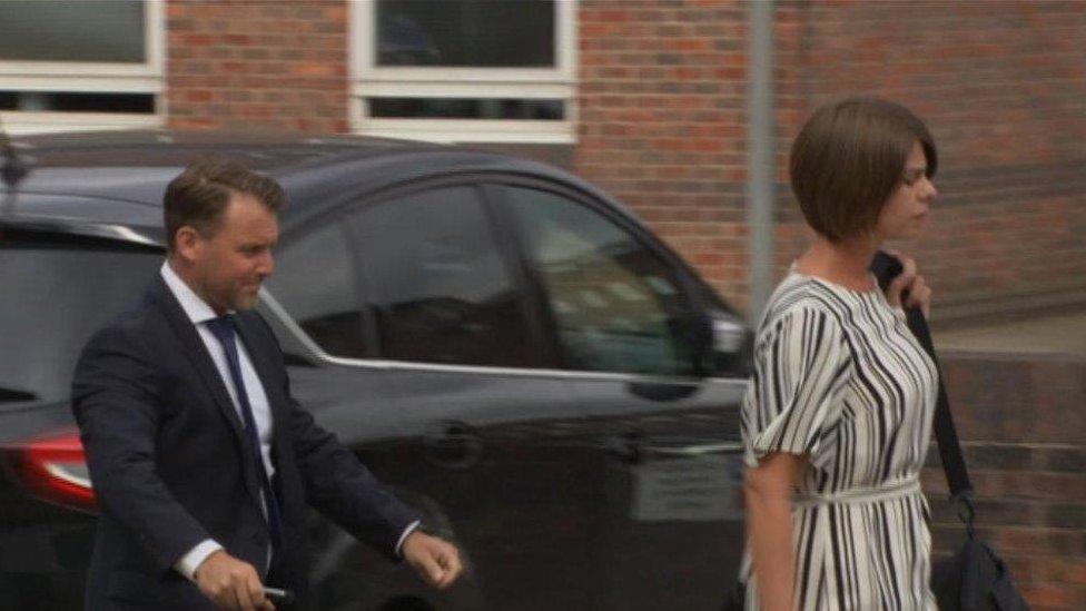 Scott Wolfe and Katie Hope arriving at court