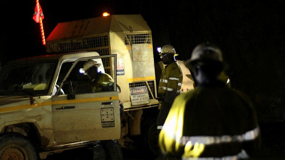 Rescue workers at Perkoa sinc mine