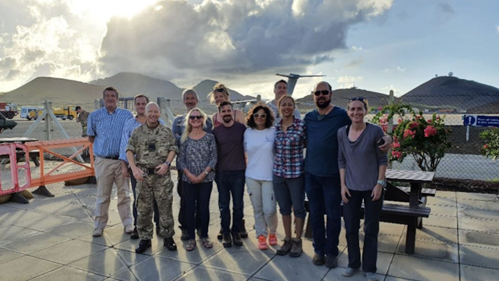 The team pictured on Ascension Island