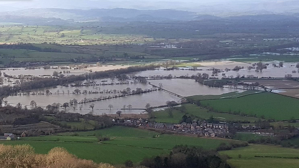 Flooding at Buttington, Powys