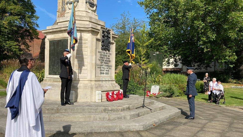 Rev Canon Mark Dymond at the war memorial in Tower Gardens