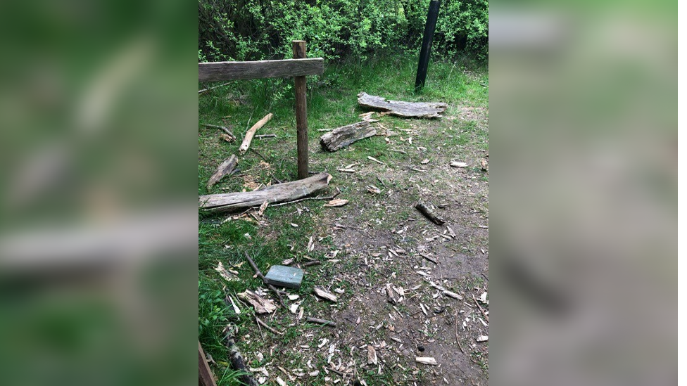 Vandalism at bird feeding area