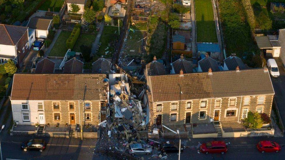 Aerial shot of house