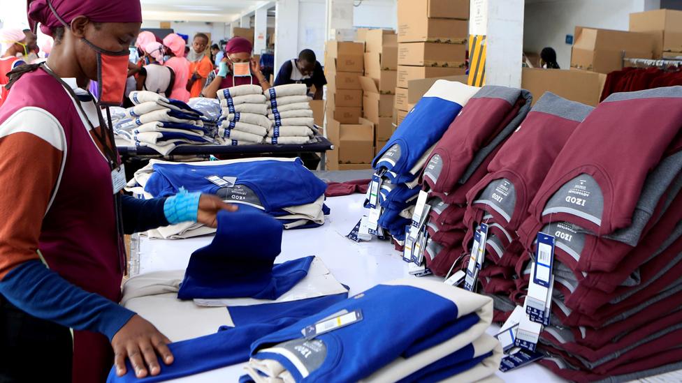 Workers at a garment factory south of Nairobi, Kenya - 2017