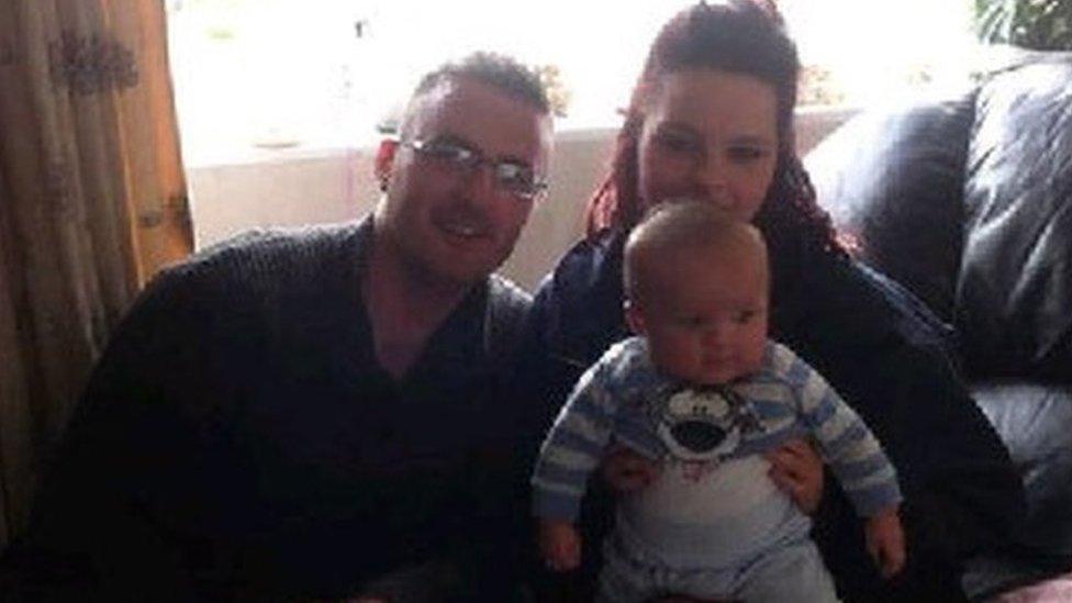 Chelsea Wright with Nathan and partner James