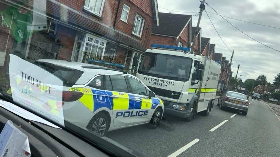 Bomb disposal unit outside Laura Ingall's home