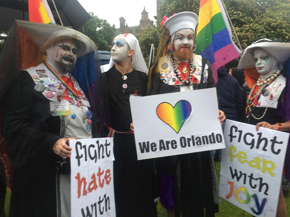 People gathering in Edinburgh