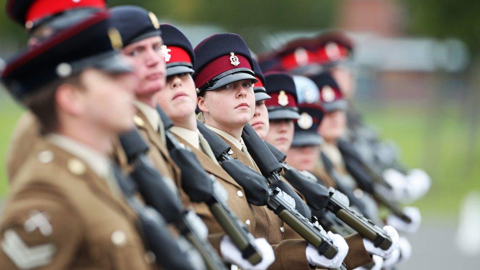 Soldiers standing in a line