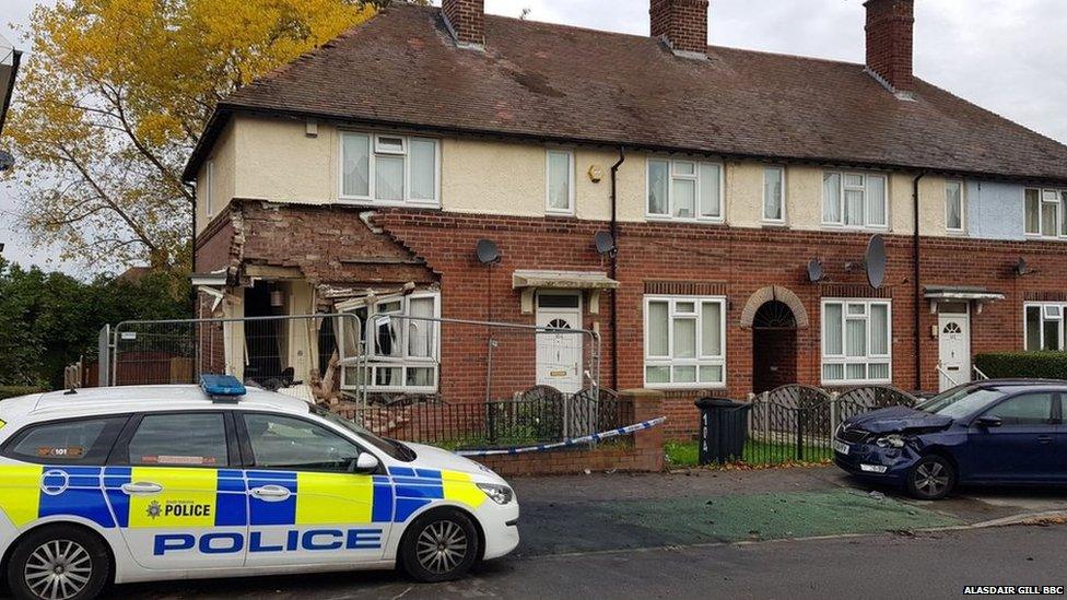 Damaged house on Shirehall Road, Sheffield