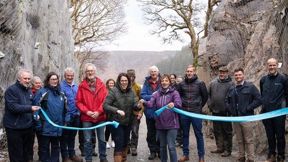 Fay Jones MP, left, and Rhayader councillor Angela Davies reopen Devil's Gulch