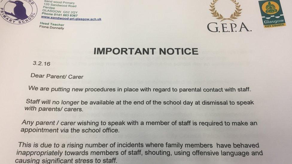 Letter from head teacher