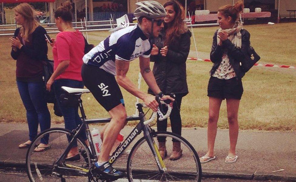 Shaun Whiter on a bike