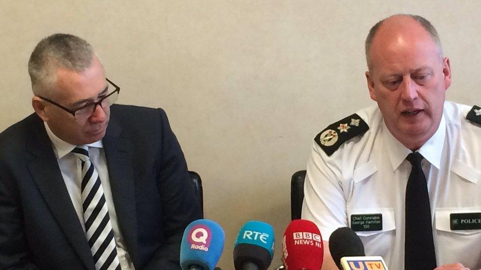 The Chief Constable of Bedfordshire Police, Jon Boutche (left), is leading the investigation with the delegated authority of the PSNI Chief Constable George Hamilton