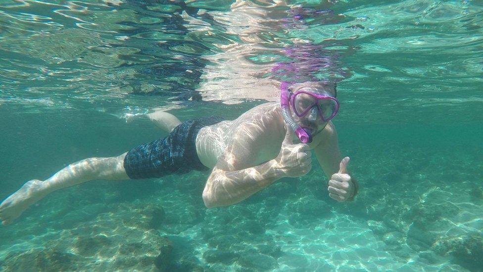 Matthew Thomas snorkelling