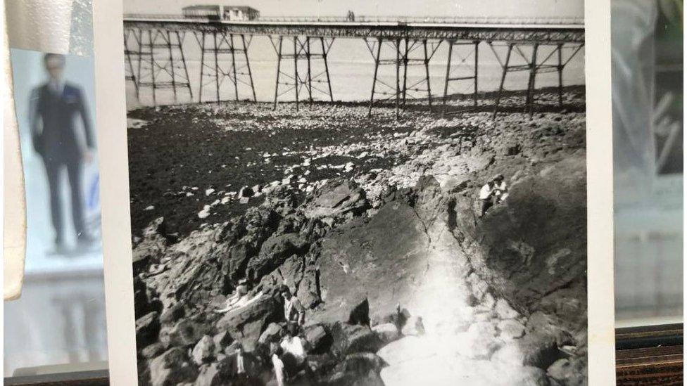 The Beatles on the rocks at Weston-super-Mare