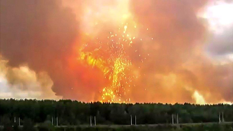 Russian ammunition explosion near Achinsk, 5 Aug 19