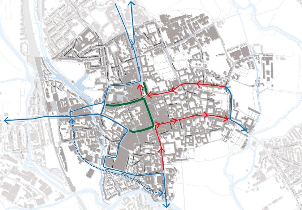 Proposed Oxford one-way system