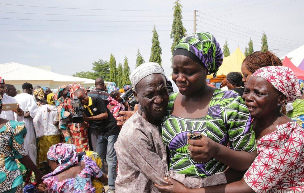 Families unite with the released Chibok girls