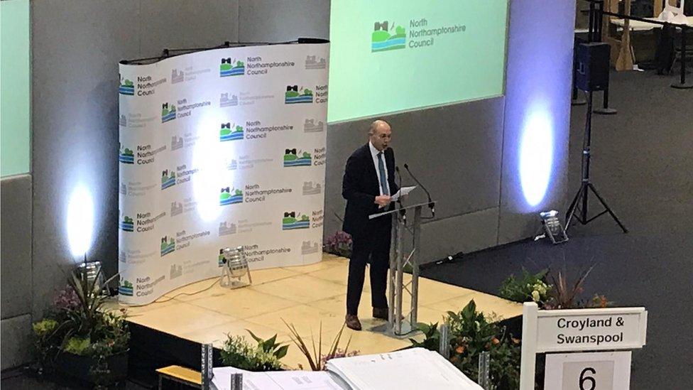 The count at Kettering Conference Centre for North Northamptonshire Council