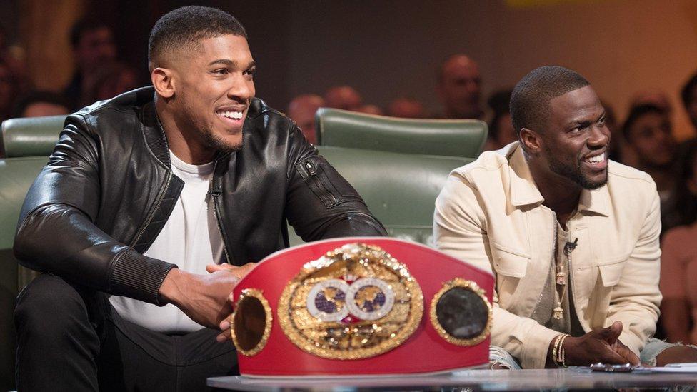 Anthony Joshua and Kevin Hart