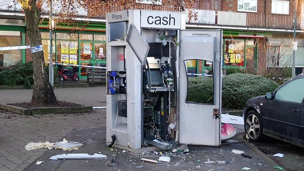 Cash machine damaged