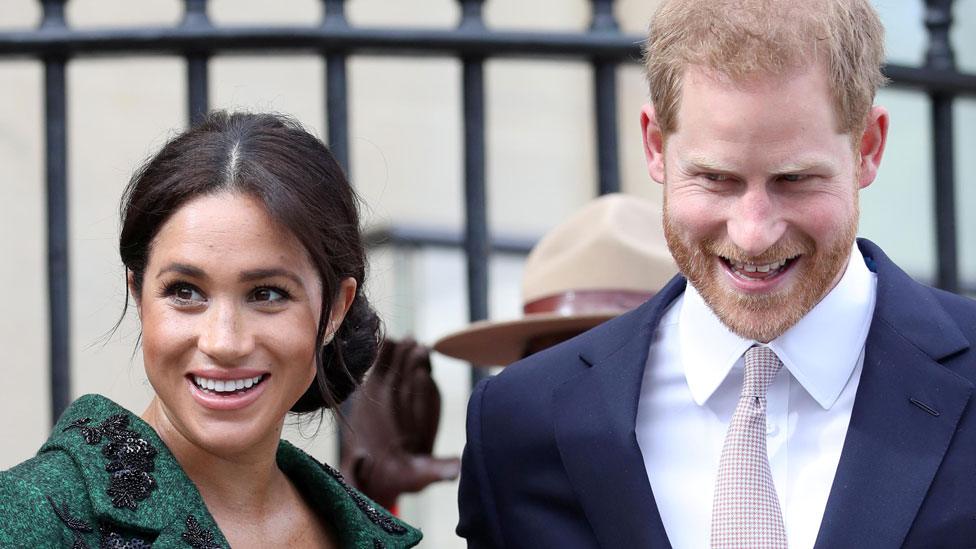 The Duke and Duchess of Sussex outside Canada House on 11 March 2019