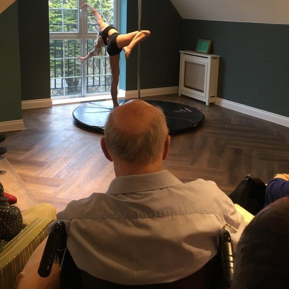 Pole dancer at care home