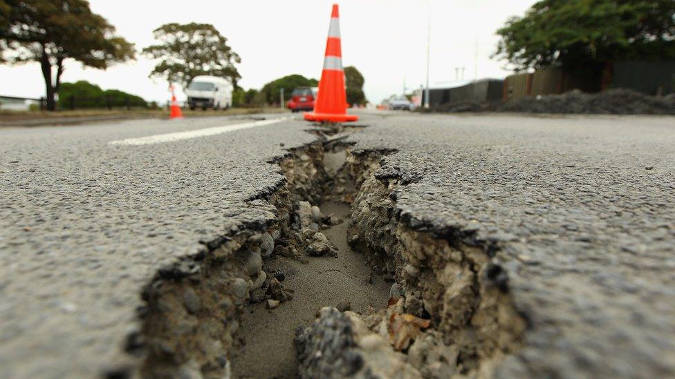 Earthquake crack